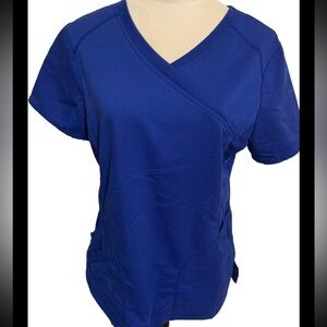 Scrubstar Scrub Top Royal Blue V Neck Size Small